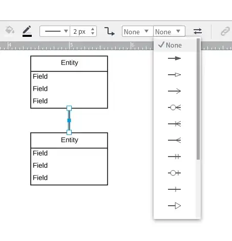Two table blocks with an undecorated line between them
