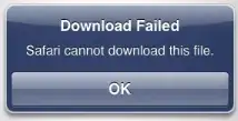 Error Message "Download Failed, Safari cannot download this file."