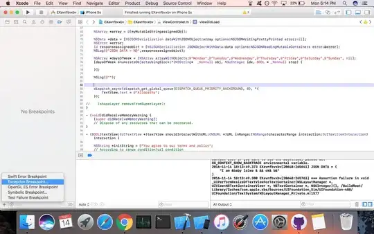 Set a breakpoint exception
