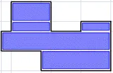 The polygon, partitioned into rectangles.