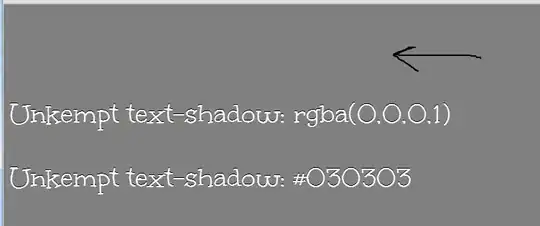 Screenshot of the statements that I am using