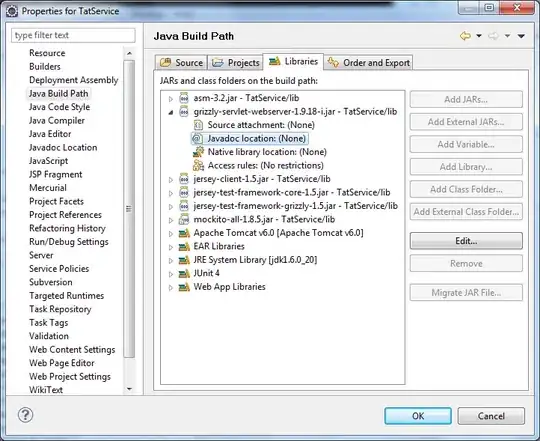 A tuple pointing to three lists; a list pointing to two strings