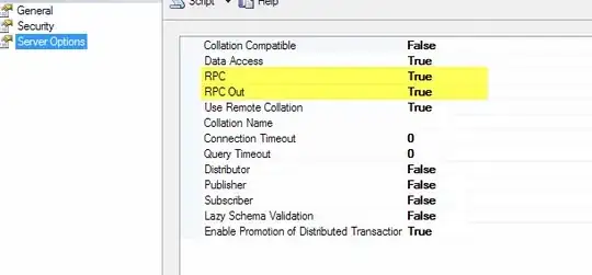 snapshot of step configuration screen