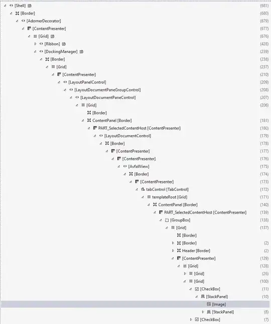 Live inspection tree
