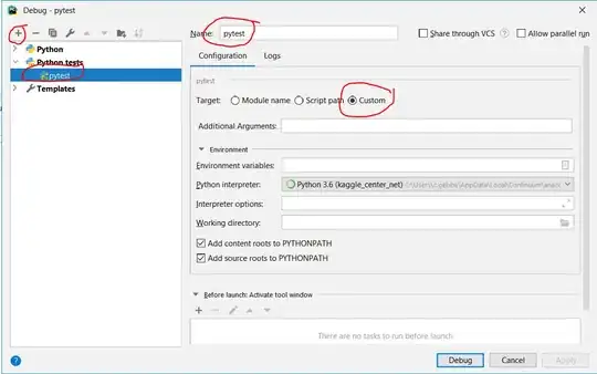 screenshot of configuration