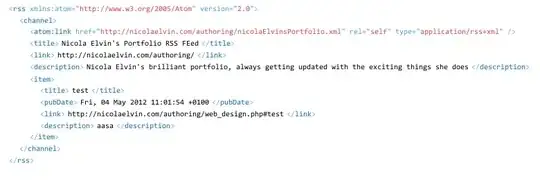 current xml document tree, just want to a cdata in the description tags