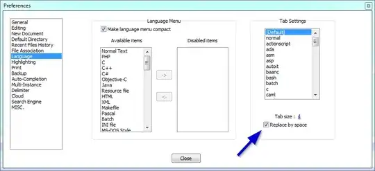 Screenshot of Replace by space