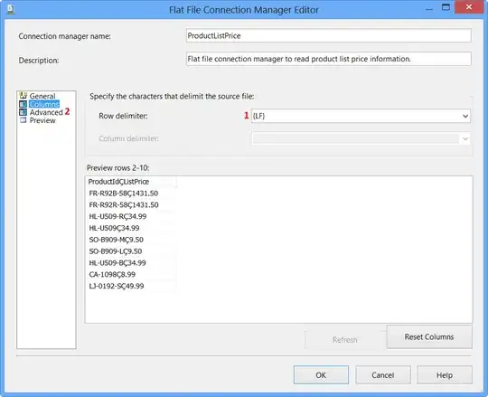 Flat File Connection Manager Editor - Columns