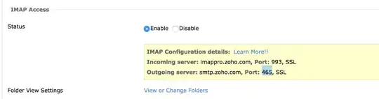 IMAP SETTING FOR ZOHO
