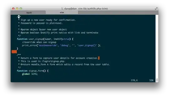 White space errors highlighted in red