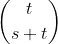 {t \choose {s+t}