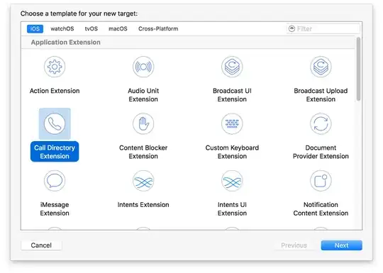 Xcode Call Directory Extension target template screenshot