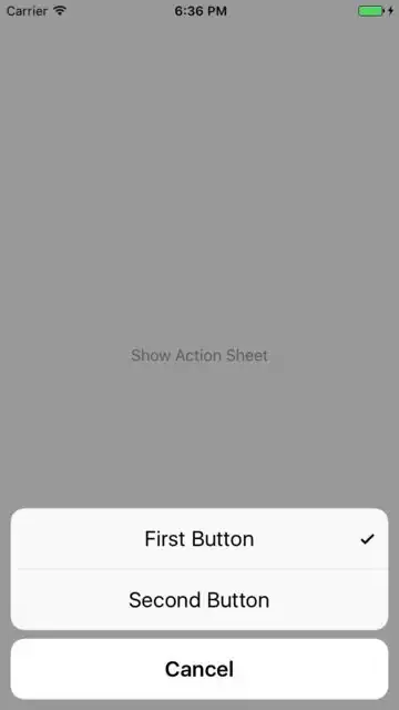UIActionSheet button check mark