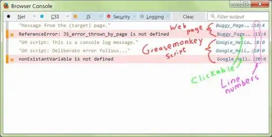 Click for a larger image. Sample Browser console results