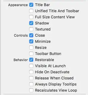 disable resize window xcode