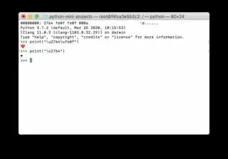 Screen shot showing how the character renders, MacOS Catalina