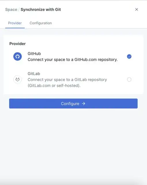 Choosing how to "Synchronize with Git"