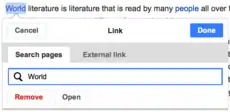 Bildschirmansicht des Linkbetrachters