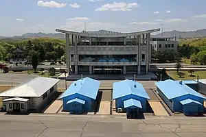 Grenze in Panmunjeom von Nordkorea her