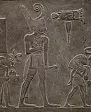 König Narmer auf der Vorderseite (Ausschnitt)