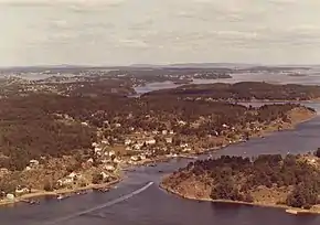 Luftaufnahme von Årøysund aus den 1970er-Jahren