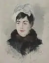 Édouard Manet:Frau mit blauer Schleife