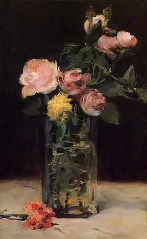 Édouard Manet: Rosen in einer Glasvase, 1883, Privatsammlung