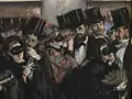 Maskenball in der Oper (Detail), Manet ist der Mann mit dem blonden Bart