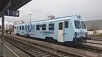 5047 061-6 mit Ganzreklame 170 Jahre Sparkasse Oberösterreich in Braunau am Inn
