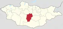 Lage des Öworchangai-Aimag