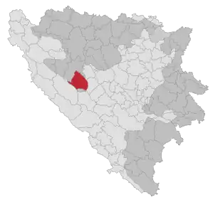 Lage der Gemeinde Šipovo in Bosnien und Herzegowina (anklickbare Karte)
