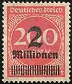 2 Millionen MarkInlandsbriefporto 1. bis 9. Oktober 1923
