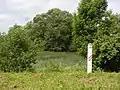 Grenzpfahl am Memelufer bei Lielmēmele 56.33395524.969864 Juni 2010