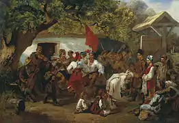 „Hochzeit“, Iwan Solokow 1860; Kunstmuseum Sumy
