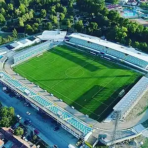 Das Stadion Mladost in Strumica im September 2017