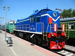 Die Lokomotiven der SŽD-Baureihe ТЭМ2, Museum der Moskauer Eisenbahn (Rigaer Bahnhof)