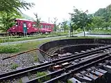 Erhalten gebliebene Drehscheibe in Hokunō