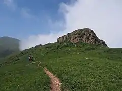 Hügel im Gebiet im Sommer