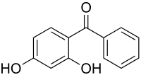 Strukturformel von 2,4-Dihydroxybenzophenon