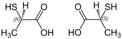 Strukturformel von 2-Mercaptopropionsäure