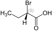 Strukturformel von (S)-2-Brombutansäure