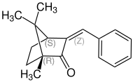 Strukturformel von (Z)-(1S,4R)-3-Benzylidencampher