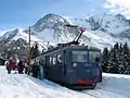 Zug „Marie“ in der Winter-Endstation Bellevue
