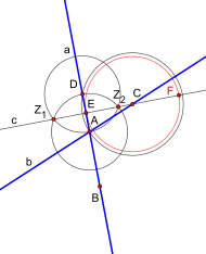 (4) Punkt F auf 
  
    
      
        c
      
    
    {\displaystyle c}
