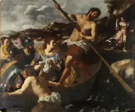 Rinaldo verlässt die verzauberte Insel, aus dem Zyklus zu Tassos Gerusalemme Liberata, ca. 1634–43, Castello di Conversano