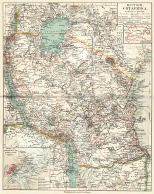 Lage Schutzgebiet Deutsch-Ostafrika(danach Tanganjika und Ruanda-Urundi)