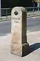 umgearbeiteter Ganzmeilenstein an der Kreuzung Wilsdruffer-/Talmühlen-/Roßmäßlerstraße/Opitzer Weg