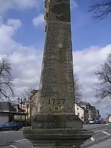 Entfernungsangaben in Wegstunden (1 St. = 4,531 km)