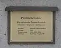 Hinweistafel in der Nähe der Distanzsäule an der B7 Richtung Rochlitz