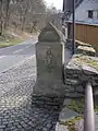 Viertelmeilenstein an der Straße vom Markt zum Bahnhof
